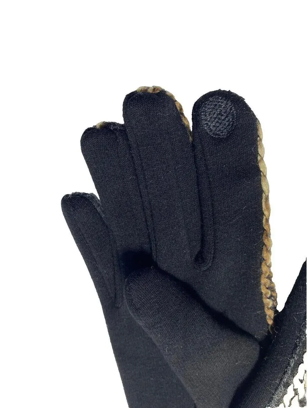 Women’s Touchscreen Winter Gloves Black Knit Modern Mittens Brand New